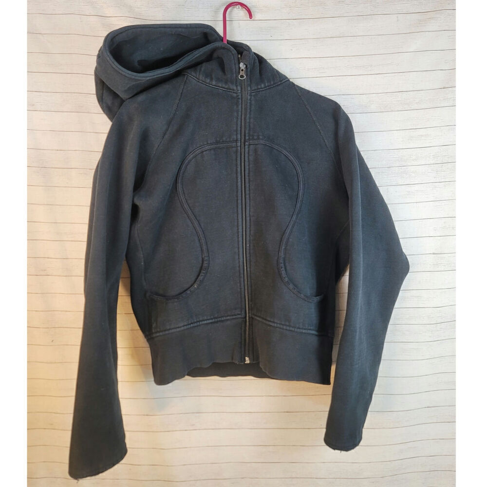 LULULEMON SCUBA FULL ZIP HOODIE IN BLACK, SZ 8/10